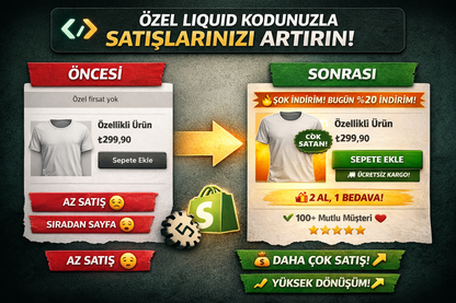 Shopify için Satış Artıran Custom Liquid Kod Paketi