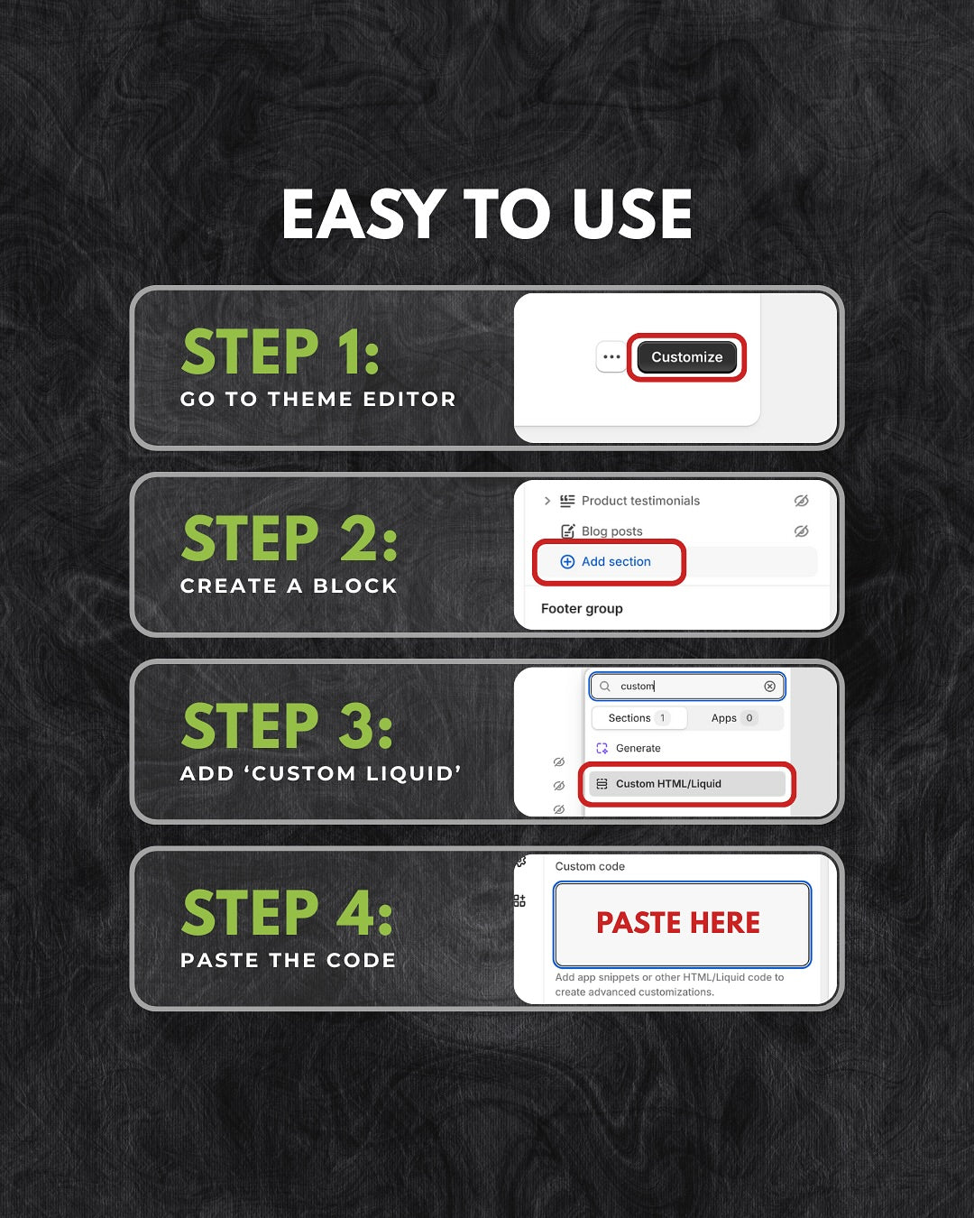 Shopify için Satış Artıran Custom Liquid Kod Paketi